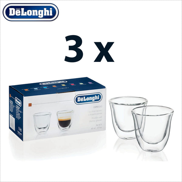 Genuine Delonghi Espresso Double Wall Thermo Glasses - Set of 2 - thecoffeefiltershop