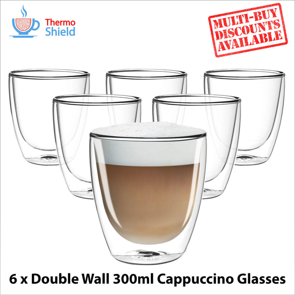 Cappuccino Double Wall Dual Thermo Shield Insulated Glasses for Delonghi - thecoffeefiltershop