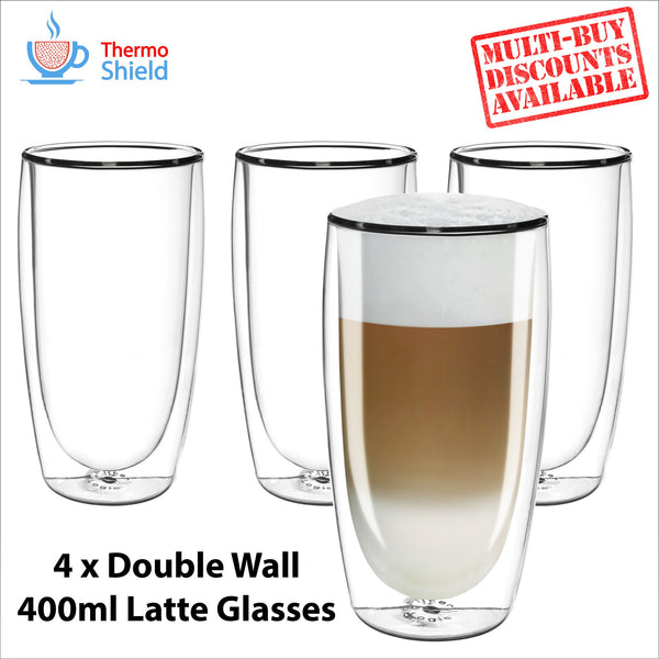 Caffe Latte Double Wall Dual Thermo Shield Insulated Glasses for Delonghi - thecoffeefiltershop