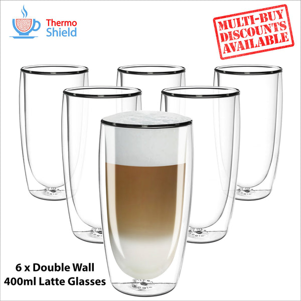 Caffe Latte Double Wall Dual Thermo Shield Insulated Glasses for Delonghi - thecoffeefiltershop