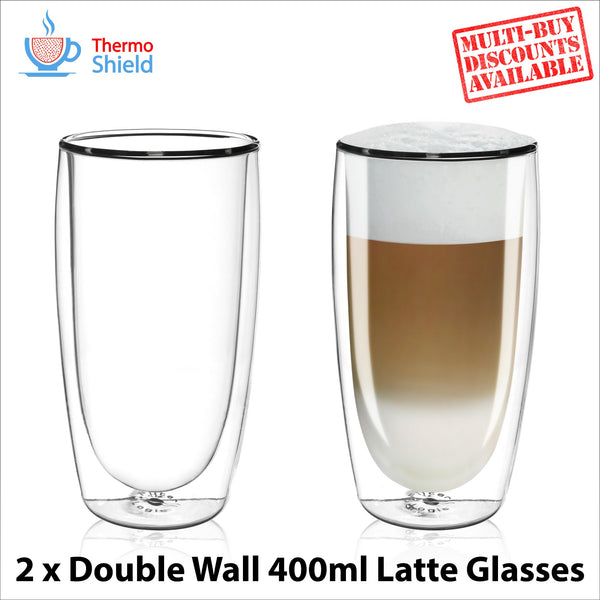 Caffe Latte Double Wall Dual Thermo Shield Insulated Glasses for Delonghi - thecoffeefiltershop