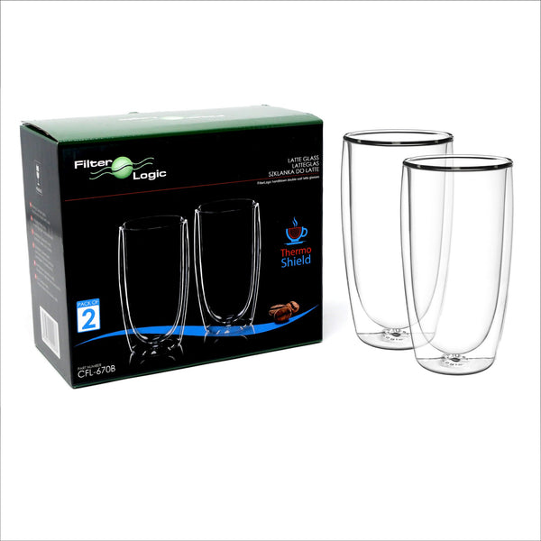 Caffe Latte Double Wall Dual Thermo Shield Insulated Glasses for Delonghi - thecoffeefiltershop